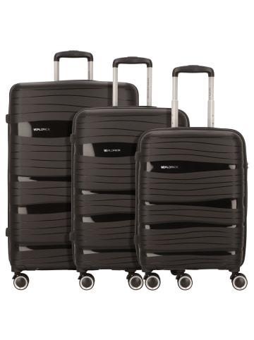 Worldpack Miami 4 Rollen Kofferset 3-teilig schwarz