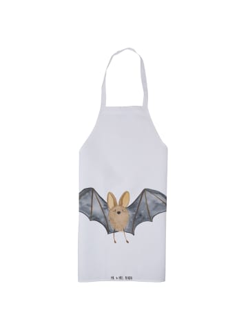 Mr. & Mrs. Panda Schürze Fledermaus Flügel ohne Spruch in Weiß