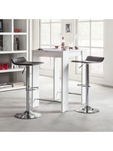 home24 Barhocker Soraia (2er-Set) in Schwarz / Chrom