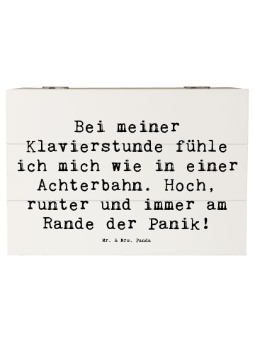 Mr. & Mrs. Panda Holzbox Spruch Klavier Achterbahn mit Spruch in Weiß