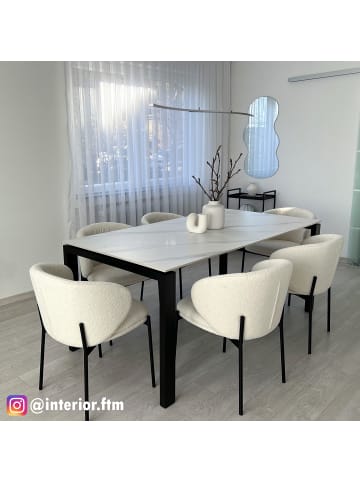 home24 home24 Polsterstuhl 2er-Set im modernen Stil in Creme