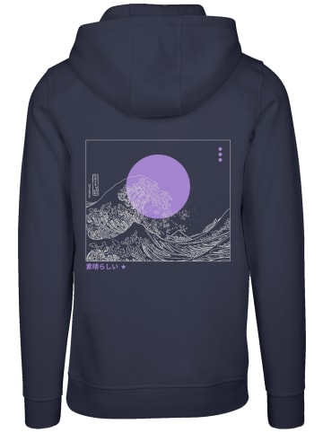 F4NT4STIC Hoodie Kanagawa Welle Japan in marineblau