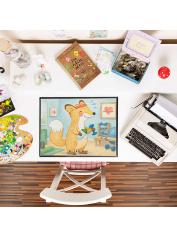 Mr. & Mrs. Panda schreibtischunterlage Fuchs Fitness Design ohne... in Weiß