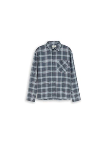 TOM TAILOR Denim Langarmhemd in urban medium grey check