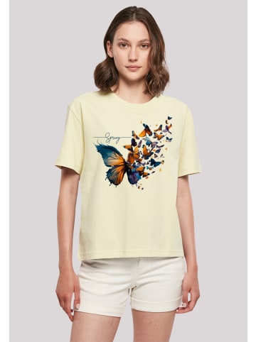 F4NT4STIC Ladies Everyday T-Shirt Schmetterling in softyellow