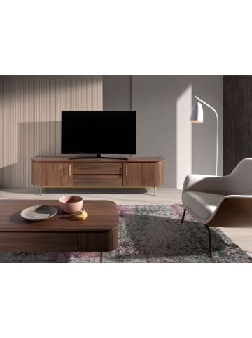 Angel Cerdá TV-Schrank 3227 in Walnuss / Gold – (B)220 x (H)45 x (T)55 cm