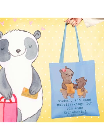 Mr. & Mrs. Panda Schultasche Erzieherin Multitasking mit Spruch in Sky Blue
