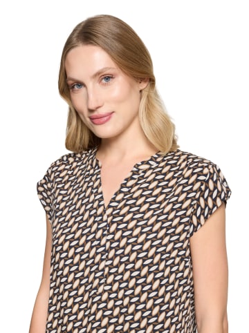 Betty Barclay Schlupfbluse kurzarm in Dark Blue/Brown