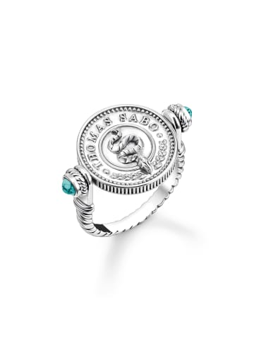 Thomas Sabo Ring Schlange Abalone-Perlmutt Türkis in silber, bunt