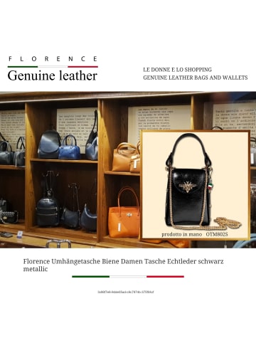 Florence Leder Umhängetasche Florence Tasche schwarz ca. 13cm