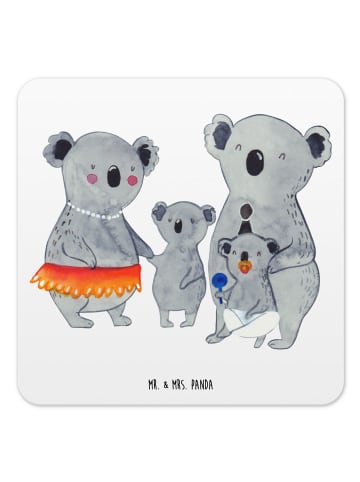 Mr. & Mrs. Panda Glasuntersetzer Koala Familie ohne Spruch in Weiß
