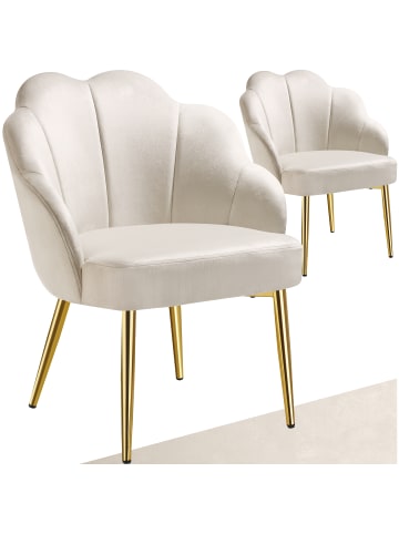 tectake Cocktailsessel gepolstert, mit Samtbezug, gewölbte, 66 x 62 x 80,5 cm