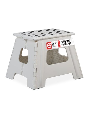 relaxdays 2 x Klapphocker in Weiß - (B)37 x (H)30 cm x (T)29 cm