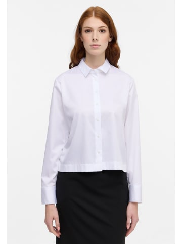 Eterna Satin Shirt Bluse Langarm in Weiß