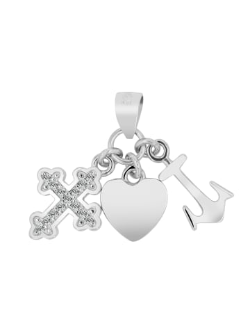 Adeliás Damen Anhänger – Kreuz Kreuzanhänger aus 925 Silber in silber