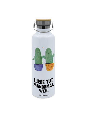 Mr. & Mrs. Panda Trinkflasche Kaktus Liebe mit Spruch in Weiß