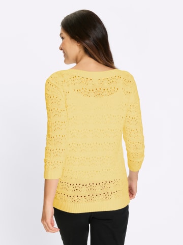 Sieh an! Ajour-Pullover in zitrone