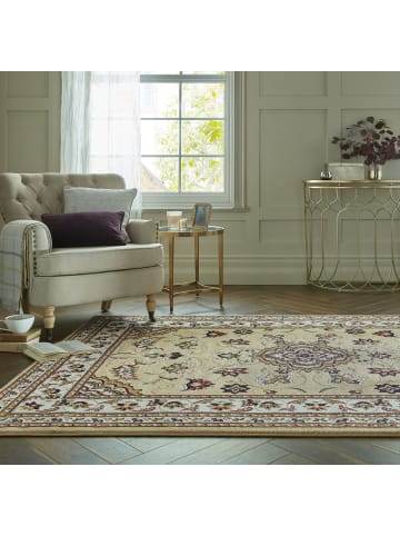 KADIMA DESIGN Orientteppich Bordüre floral klassischer Wohnzimmer-Teppich in Braun