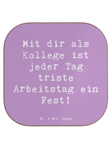 Mr. & Mrs. Panda Holzuntersetzer Spruch Fest Kollege mit Spruch in Lavendeltraum