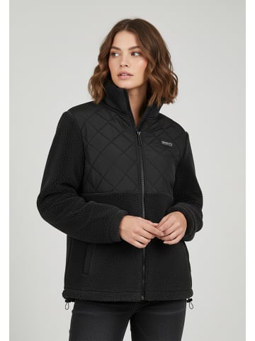 Sublevel Fleecejacke mit gestepptem Oberteil hoher Kragen in Schwarz