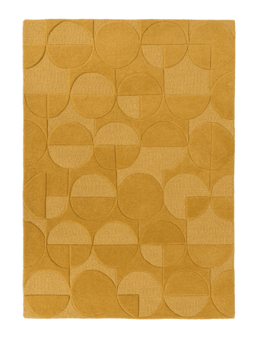 KADIMA DESIGN Eleganter Wollteppich, rutschfest und komfortabel in Senfgelb