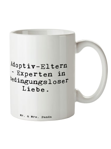 Mr. & Mrs. Panda Tasse Adoptiveltern Liebe mit Spruch in Weiß