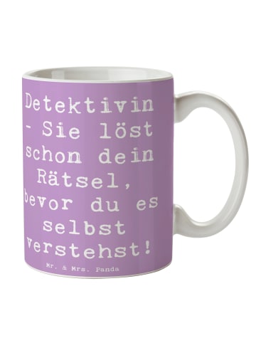 Mr. & Mrs. Panda Teebecher Spruch Detektivin Rätsel mit Spruch in Lavendeltraum