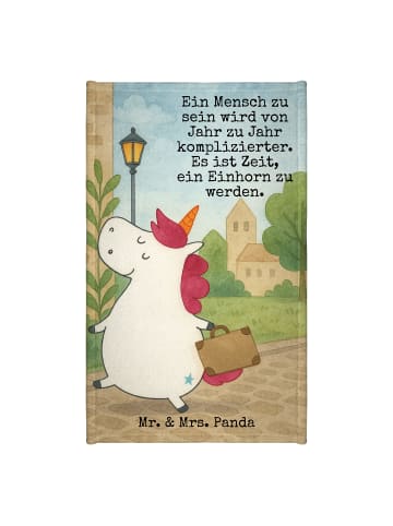Mr. & Mrs. Panda Gästehandtücher Einhorn Koffer Design mit Spruch in Weiß