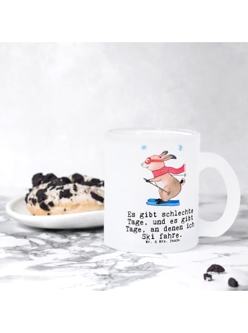 Mr. & Mrs. Panda Tee Tasse Hase Skifahren mit Spruch in Transparent