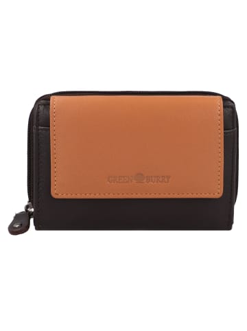 Greenburry Nappa Geldbörse RFID Schutz Leder 14 cm in brown-tan
