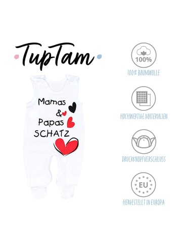 TupTam Unisex Baby Strampler mit Aufdruck 5er Set in rosa/weiß