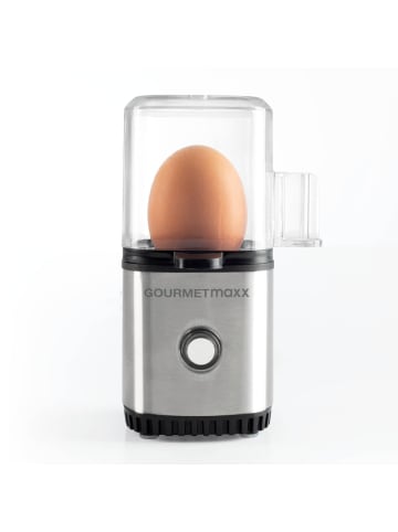 Gourmet Maxx Eierkocher für 1 Ei 70W Edelstahl/schwarz Silberfarben
