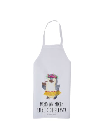 Mr. & Mrs. Panda Schürze Pinguin Kokosnuss mit Spruch in Weiß