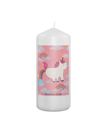 Mr. & Mrs. Panda Weihnachtskerze Einhorn Pupsen Design ohne Spruch in Weiß