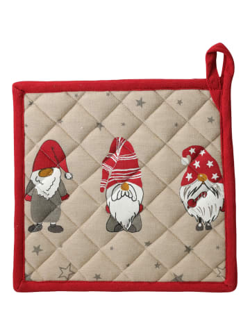 Home&Styling Collection Baumwoll-Topflappen mit Wichtelmotiv in Beige, (B) 20 x (L) 20 cm