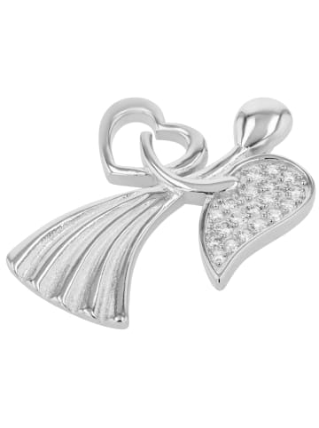 Adeliás Damen Anhänger – Engelanhänger aus 925 Silber mit Zirkonia in silber