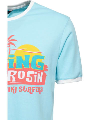 King Kerosin T-Shirt "Contrast T-Shirt Tiki Surfers" in Blau