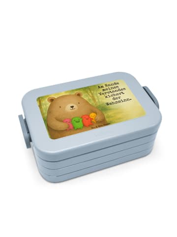 Mr. & Mrs. Panda Meal Prep Box Bär Gefühl Design mit Spruch in Blau Pastell