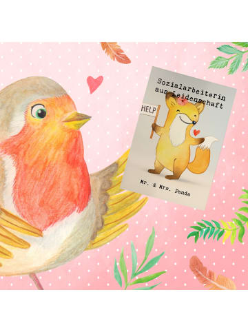 Mr. & Mrs. Panda Grußkarte Sozialarbeiterin Leidenschaft Design ... in Weiß