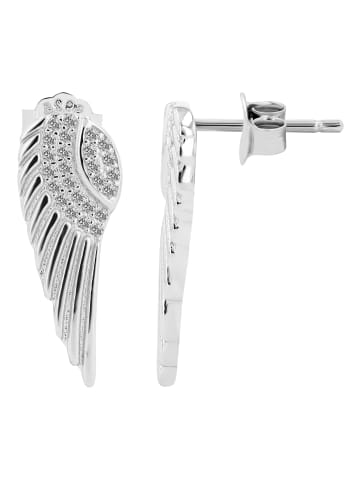 Adeliás Damen Ohrringe – Ohrstecker Flügel aus 925 Silber in silber