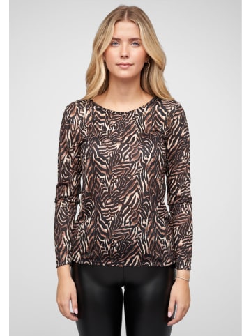 Cloud5ive Cloud5ive Langarm Shirt Longsleeve mit Animal Print in black/beige