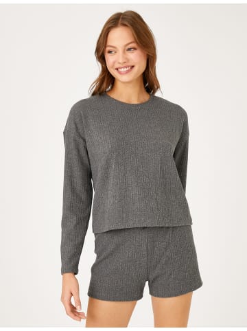 KOTON Schlafanzug Strickoberteil in Anthrazit
