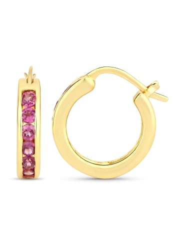 Rafaela Donata Creolen aus Sterling Silber mit Rhodolith in gelbgold