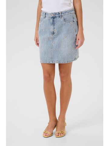 Kaffe Denimrock KAbabeth Regular fit in Blue Denim/Feather Flower Emb.