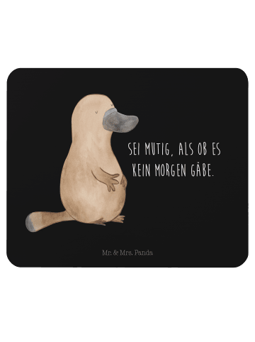 Mr. & Mrs. Panda Mousepad Schnabeltier Mut mit Spruch in Schwarz