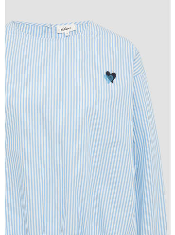 s.Oliver Bluse langarm in Blau-weiß