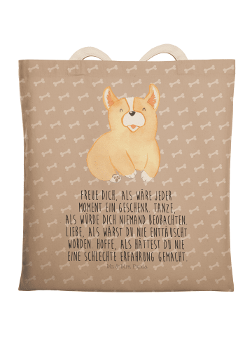 Mr. & Mrs. Panda Tote Bag Corgie mit Spruch in Hundeglück