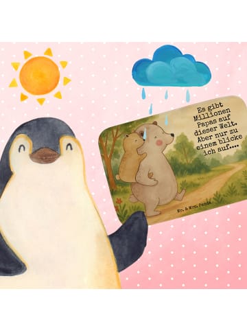 Mr. & Mrs. Panda Badezimmerteppich Papa Bär Design mit Spruch in Weiß