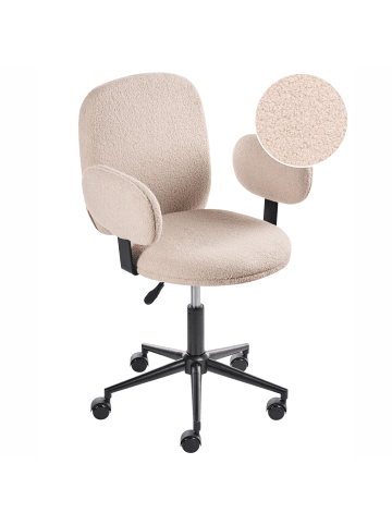 Beliani Bürostuhl MORAGA in Beige/Schwarz - (W) 58 x (H) 80 x (L) 58 cm