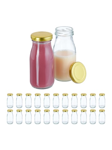 relaxdays 24 x Flasche in Transparent/ Gold - 150 ml